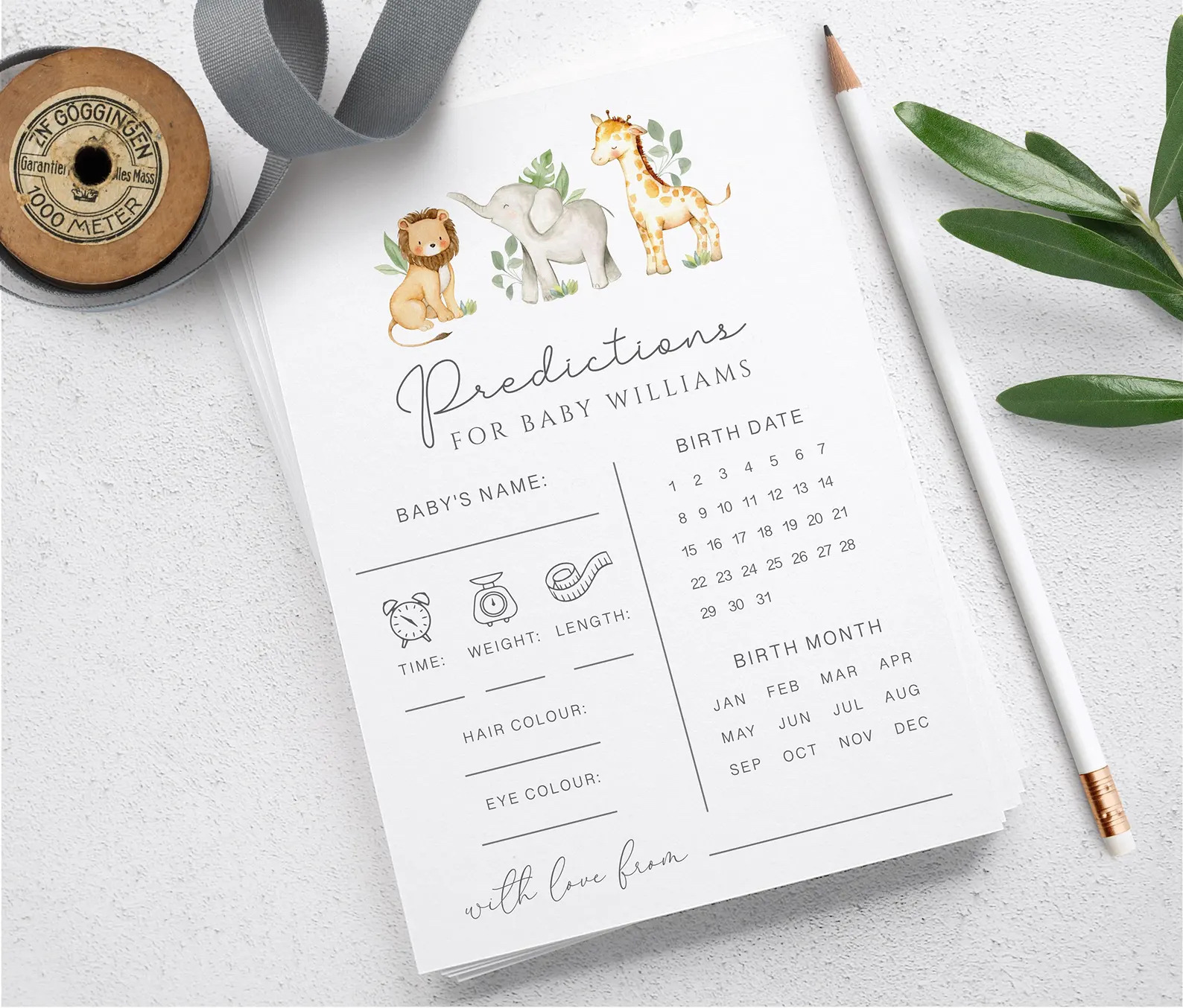 Baby Predictions Cards