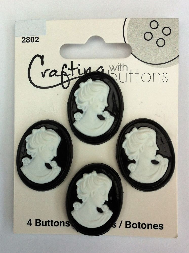 Crafting with buttons set of 4 cameo buttons 1 1/4" 32mm ref2802