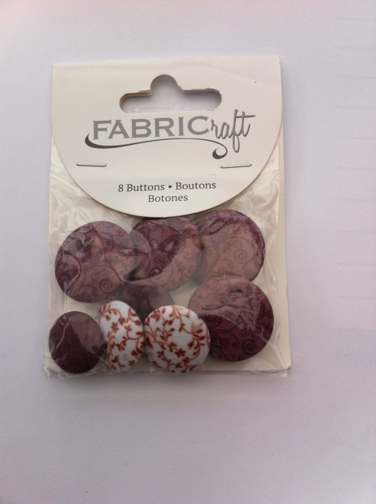 Fabric craft set 8 buttons ref fb38