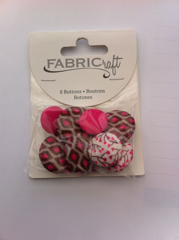 Fabric craft set 8 buttons ref fb92