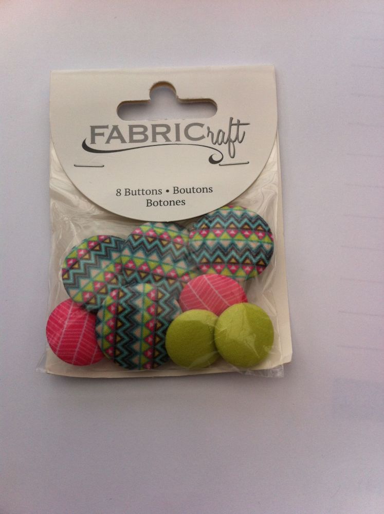 Fabric craft set 8 buttons ref fb14