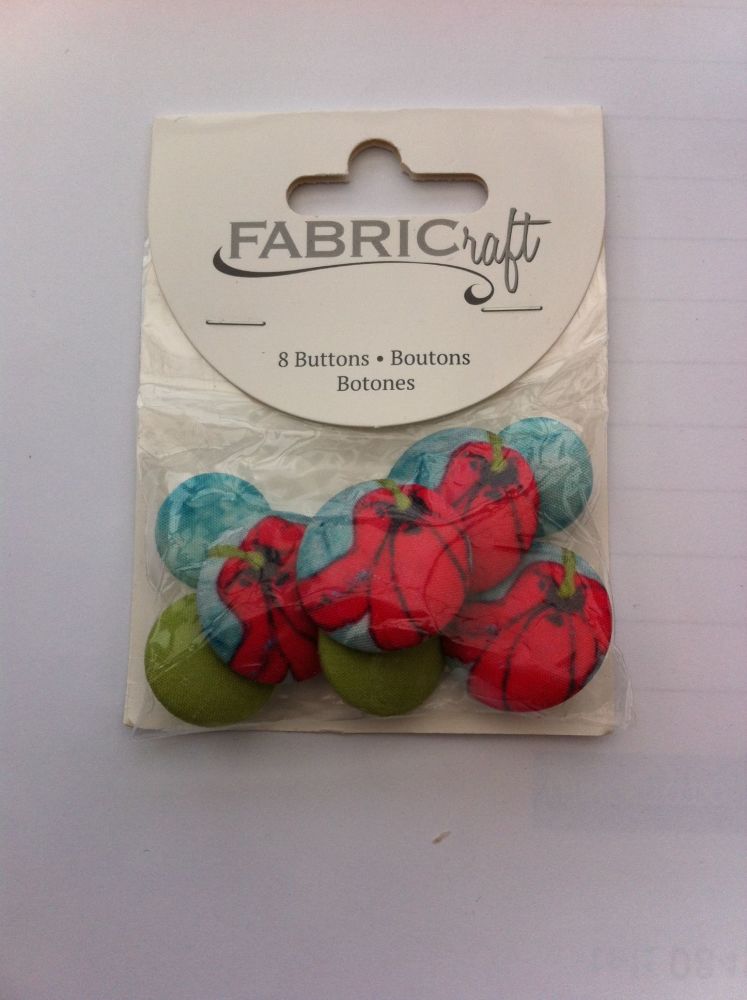 Fabric craft set 8 buttons ref fb85