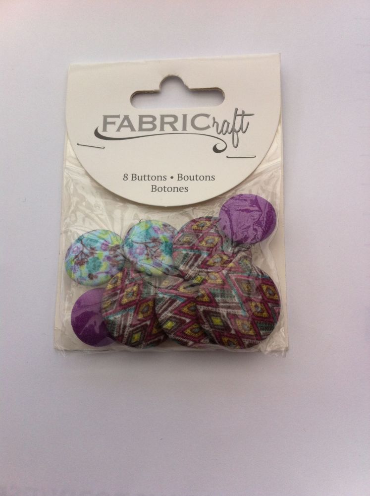 Fabric craft set 8 buttons ref fb46