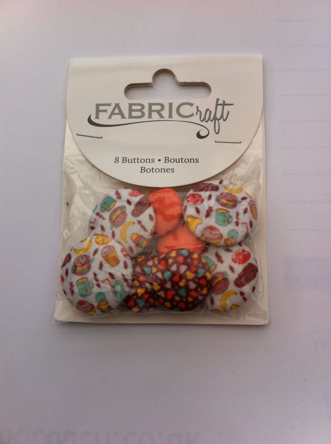 Fabric craft set 8 buttons ref fb76