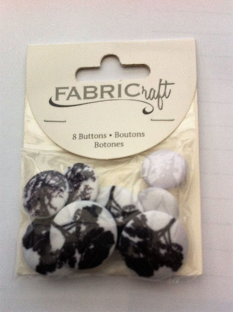 Fabric craft set 8 buttons ref fb52