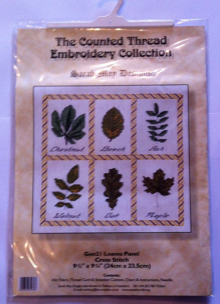 kit 1005 counted cross-stitch kit leaves panel