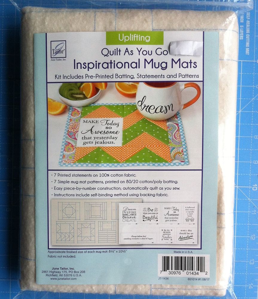 Quilt as you go inspirational mug mats