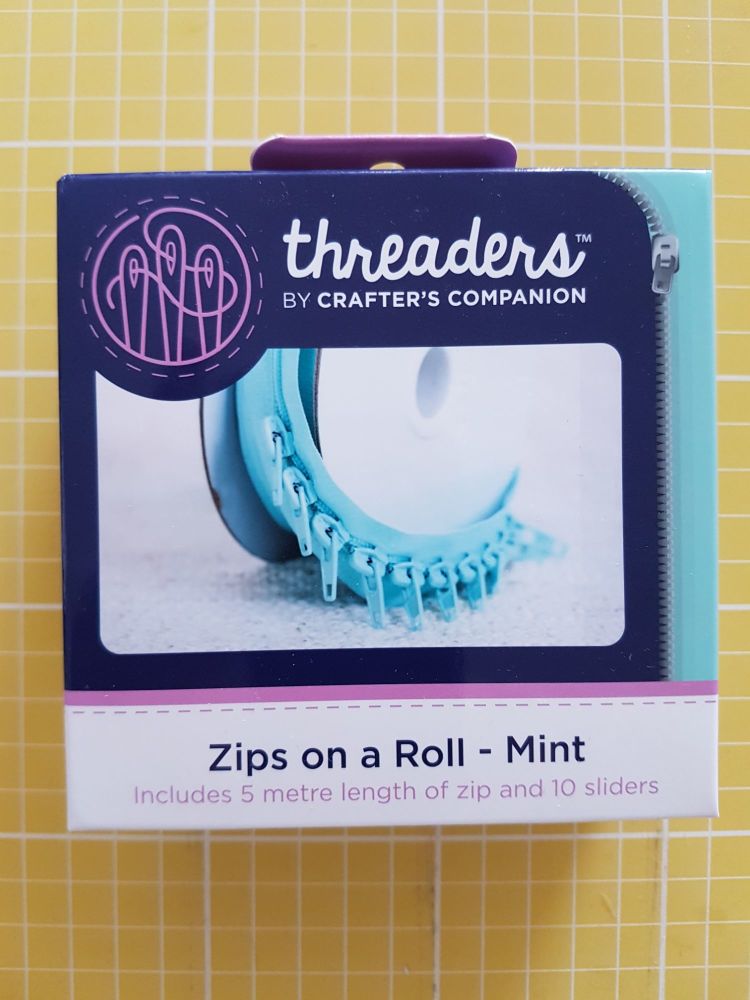 Threaders zip on a roll - 5mtr 10 sliders mint