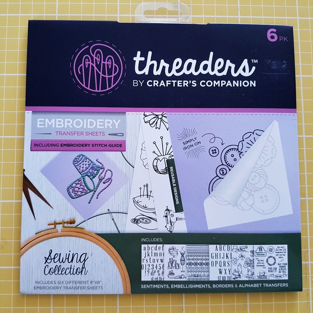 Embroidery transfer sheets 6pk 8" x 8" sewing