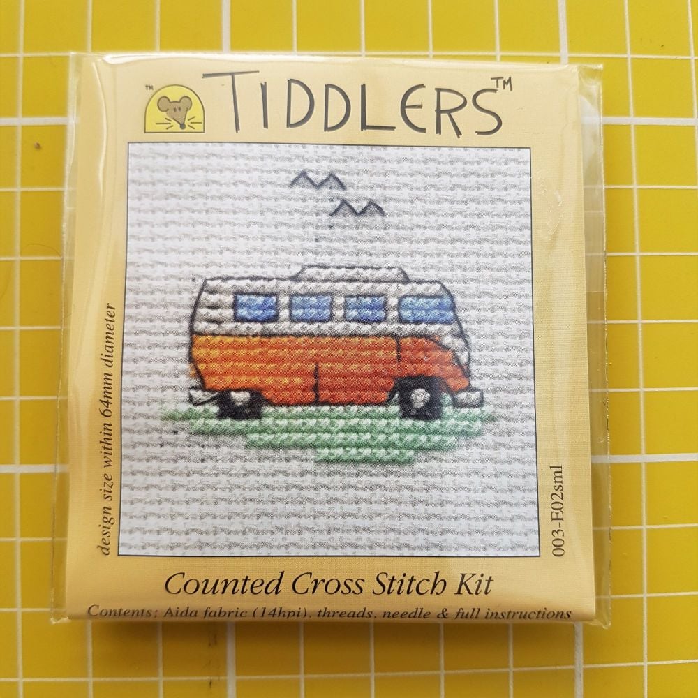 Mouseloft tiddlers cross stitch embroidery camper van