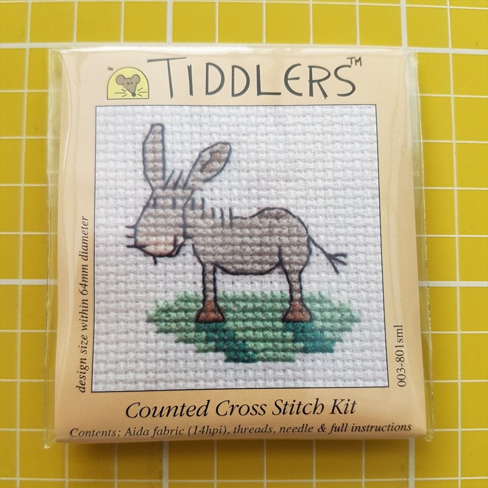 Mouseloft tiddlers cross stitch embroidery donkey