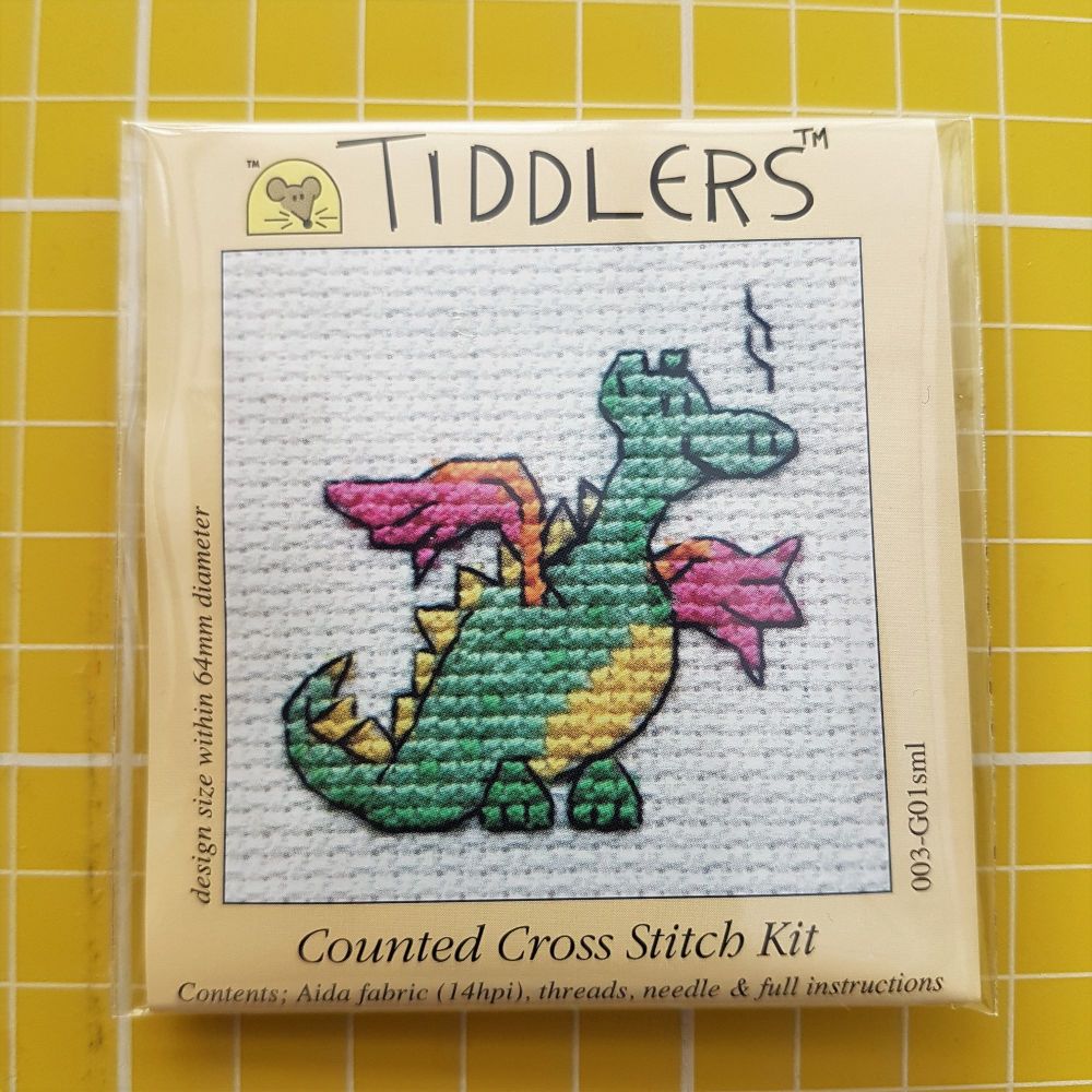 Mouseloft tiddlers cross stitch embroidery dragon
