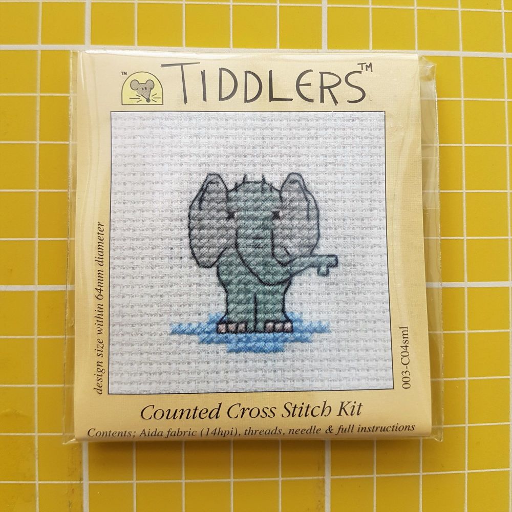 Mouseloft tiddlers cross stitch embroidery elephant