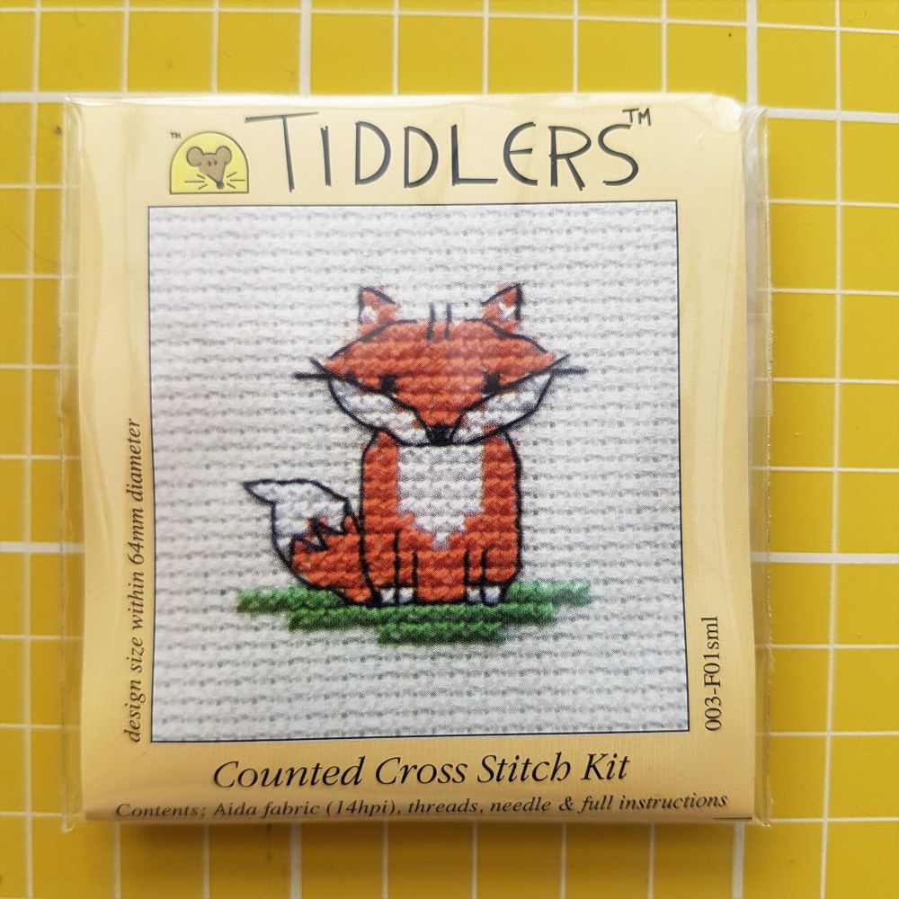 Mouseloft tiddlers cross stitch embroidery fox