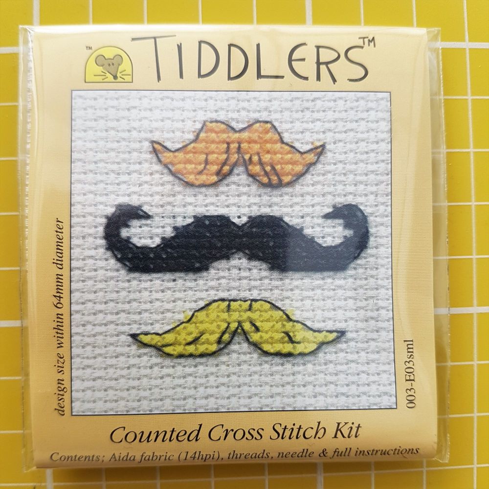 Mouseloft tiddlers cross stitch embroidery mustaches