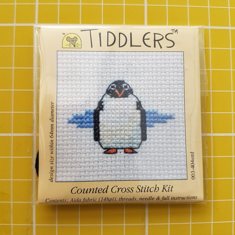 Mouseloft tiddlers cross stitch embroidery penguin