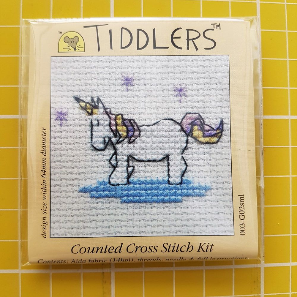 Mouseloft tiddlers cross stitch embroidery unicorn