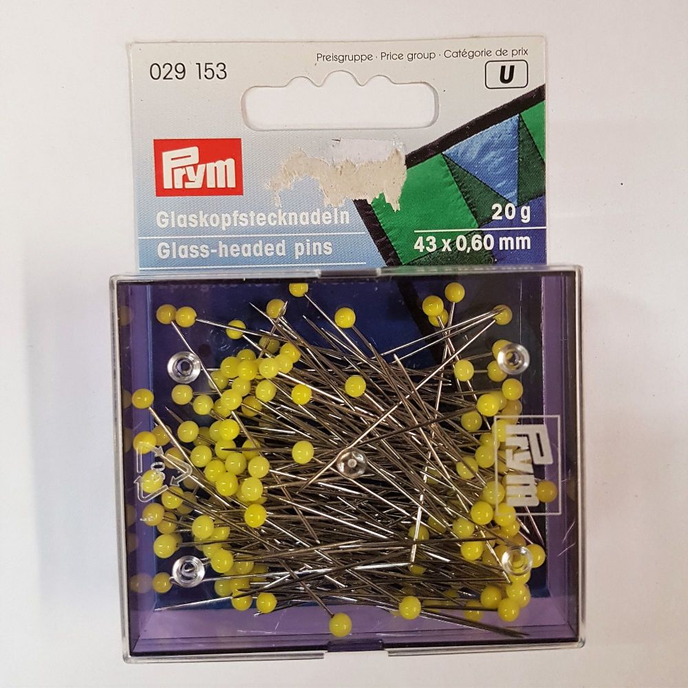 Prym 029-153 Glass headed pins 43mm x 0,60mm 20g