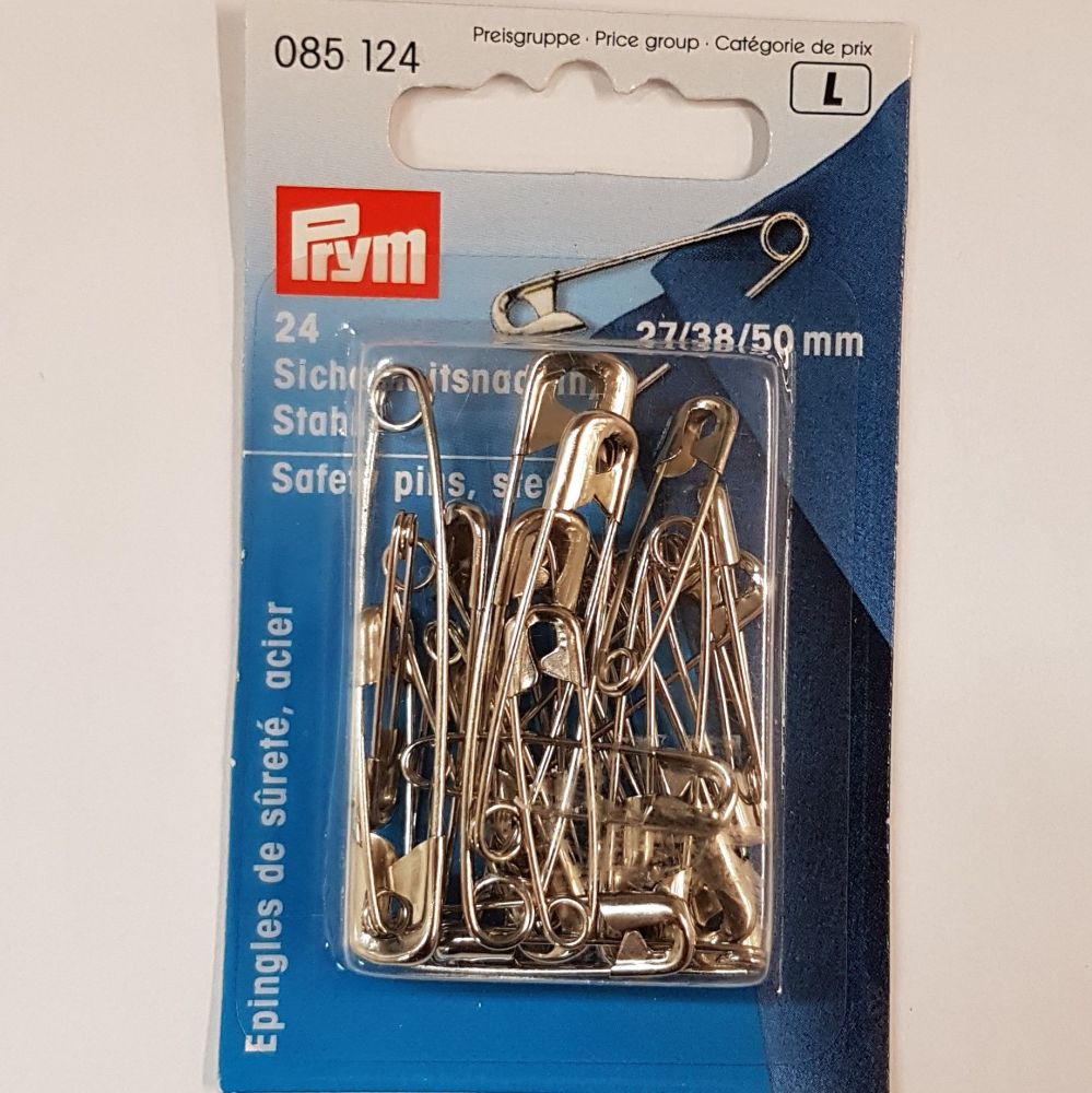 prym 085-124 Safety pins STEEL 27/38/50mm x 24