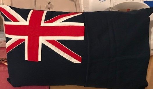 Flag cushion Blue Ensign 19" x 12" approx made to order