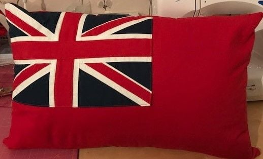 Flag cushion Red Ensign (Merchant Navy) 19" x 12" approx made to order