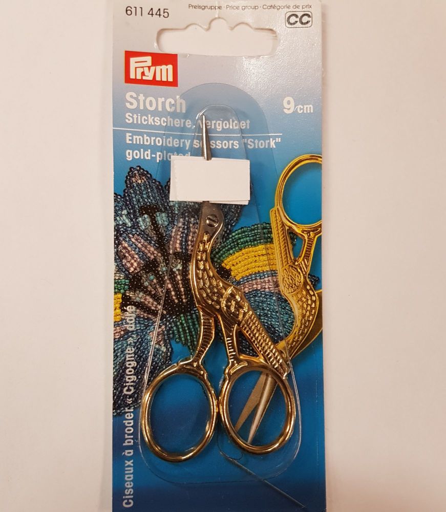 prym 611-445 Gold Plated Stork Embroidery Scissors
