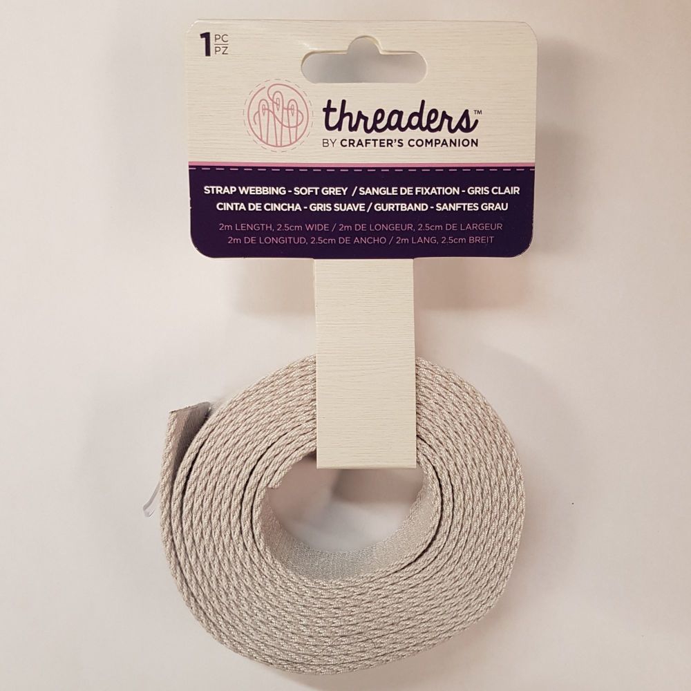 Threaders strap webbing white 25mm 1" per 2mtr