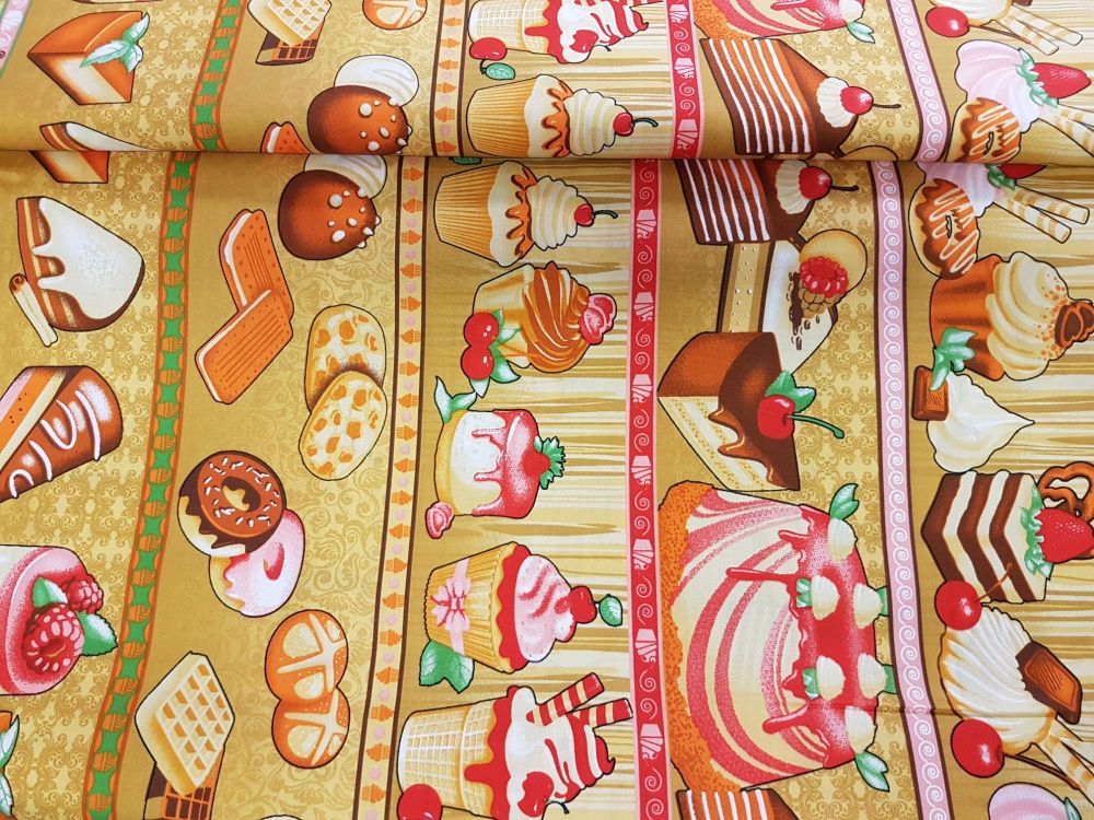 cotton fabric cakes reference 4006/0011 PRICED PER 0.5 (HALF) METER