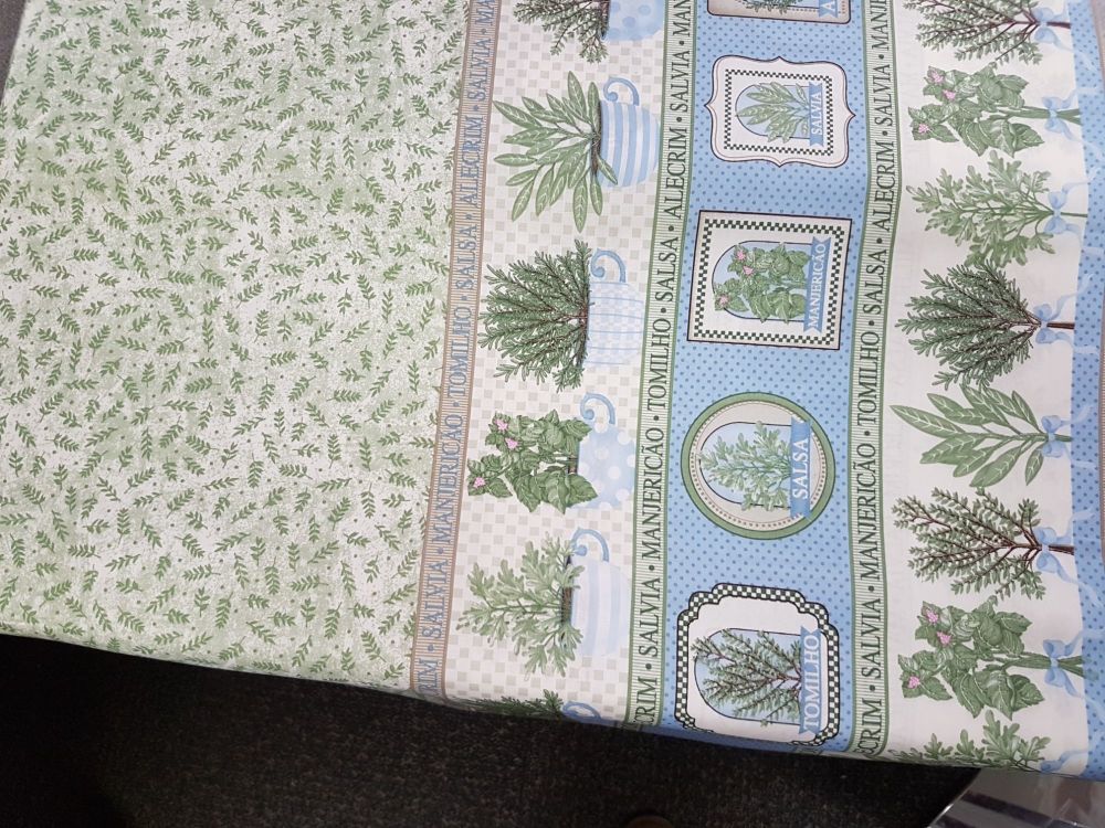 cotton fabric herb reference 4006/0018 PRICED PER 0.5 (HALF) METER