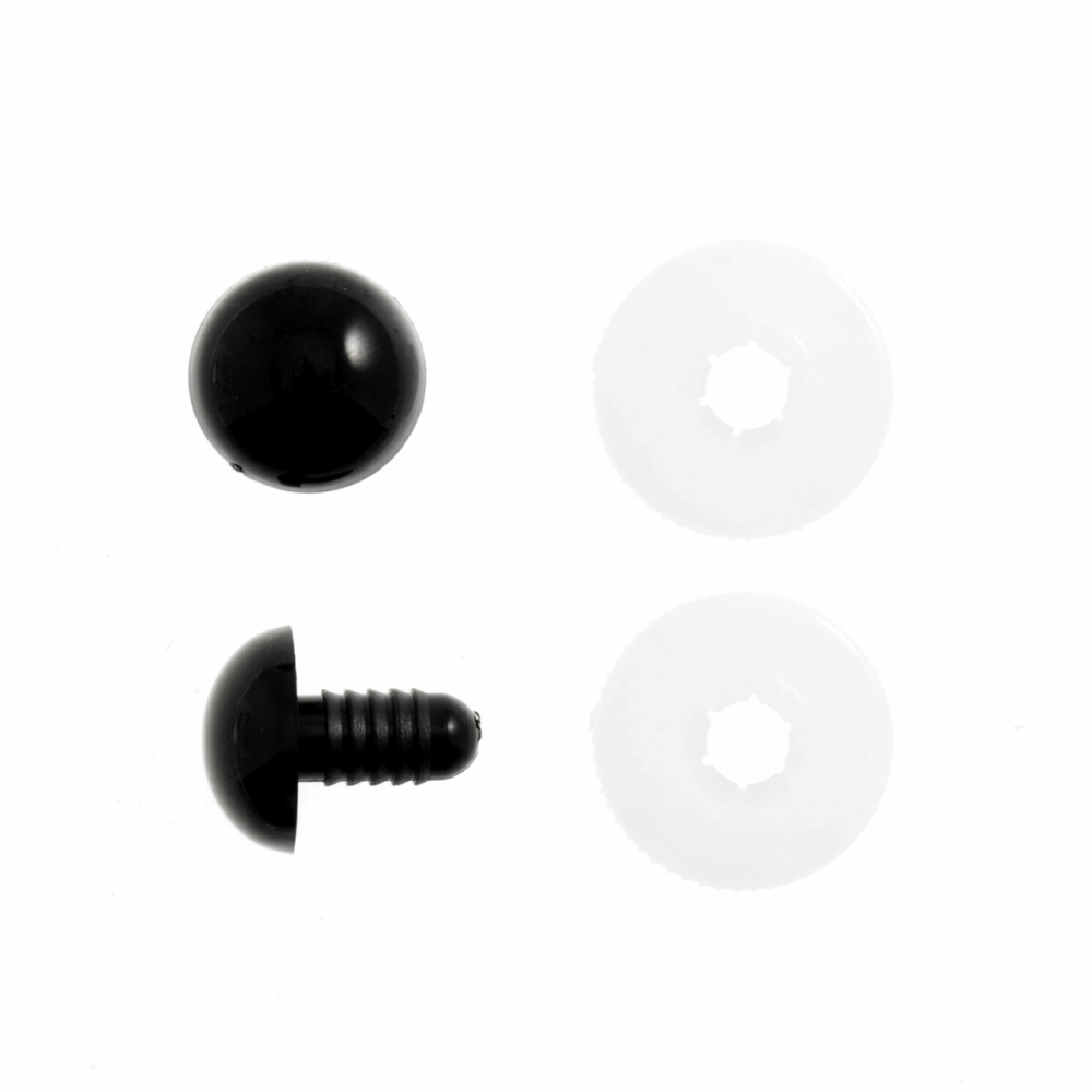 Trimits cf049 toy eyes  solid 15mm black pack of 6