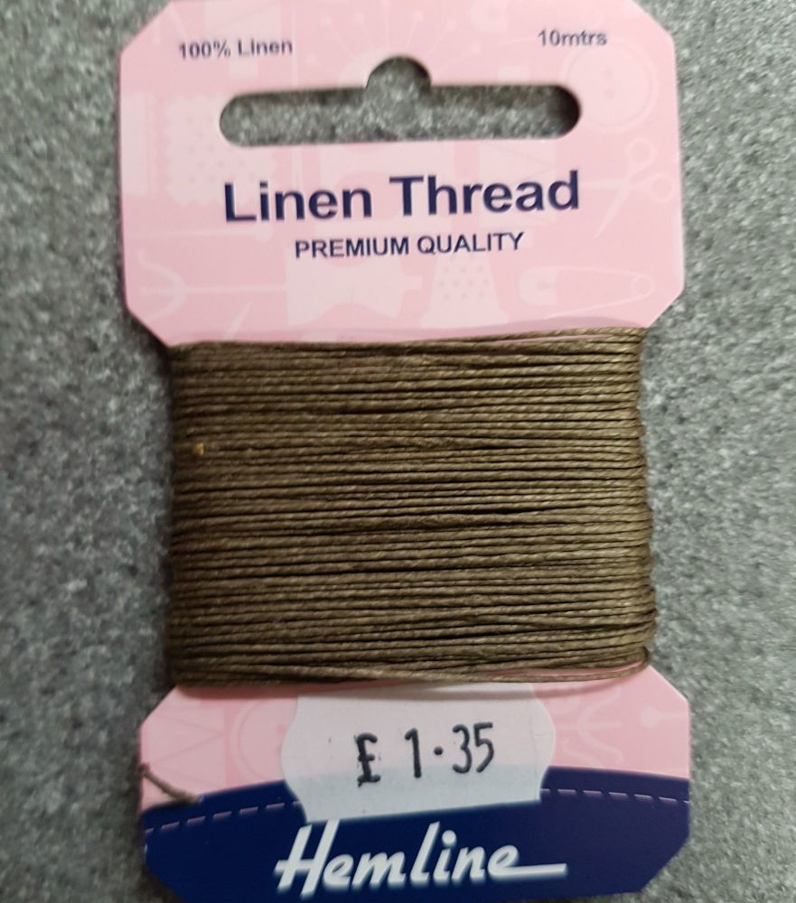 100% Linen thread 10mtr  Hemline premium quality kharki