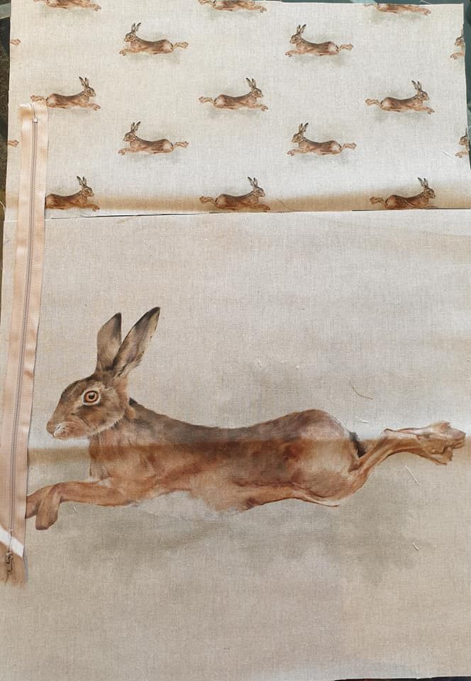 pop art prints linen look digital cushion cover panel kit Hare