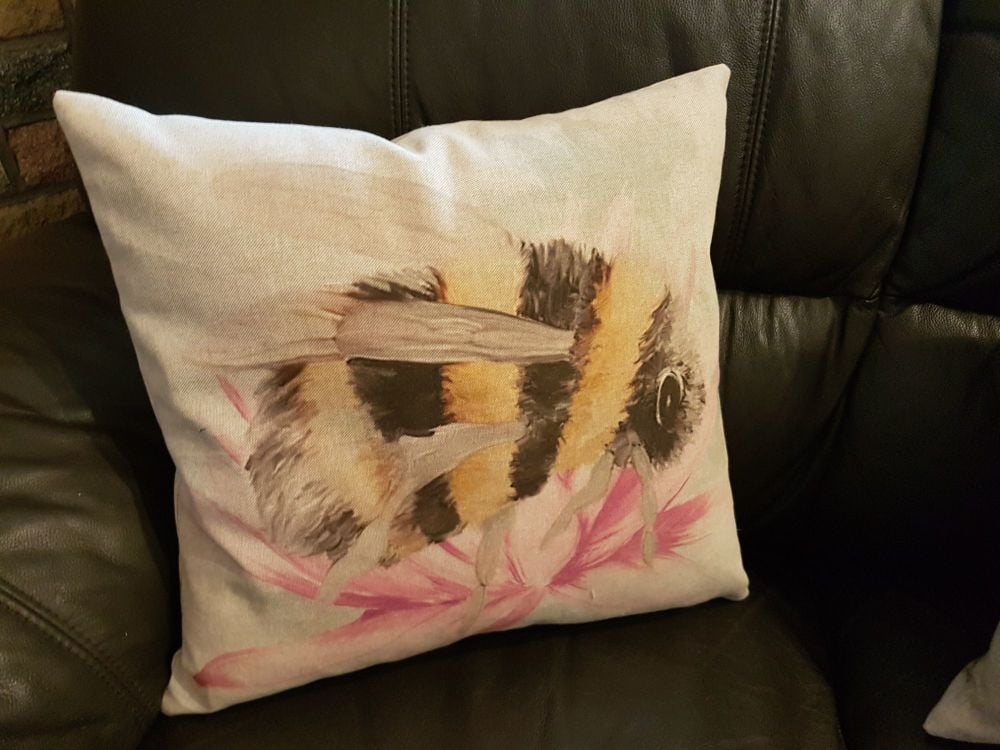 pop art prints linen digital flower bee cushion complete