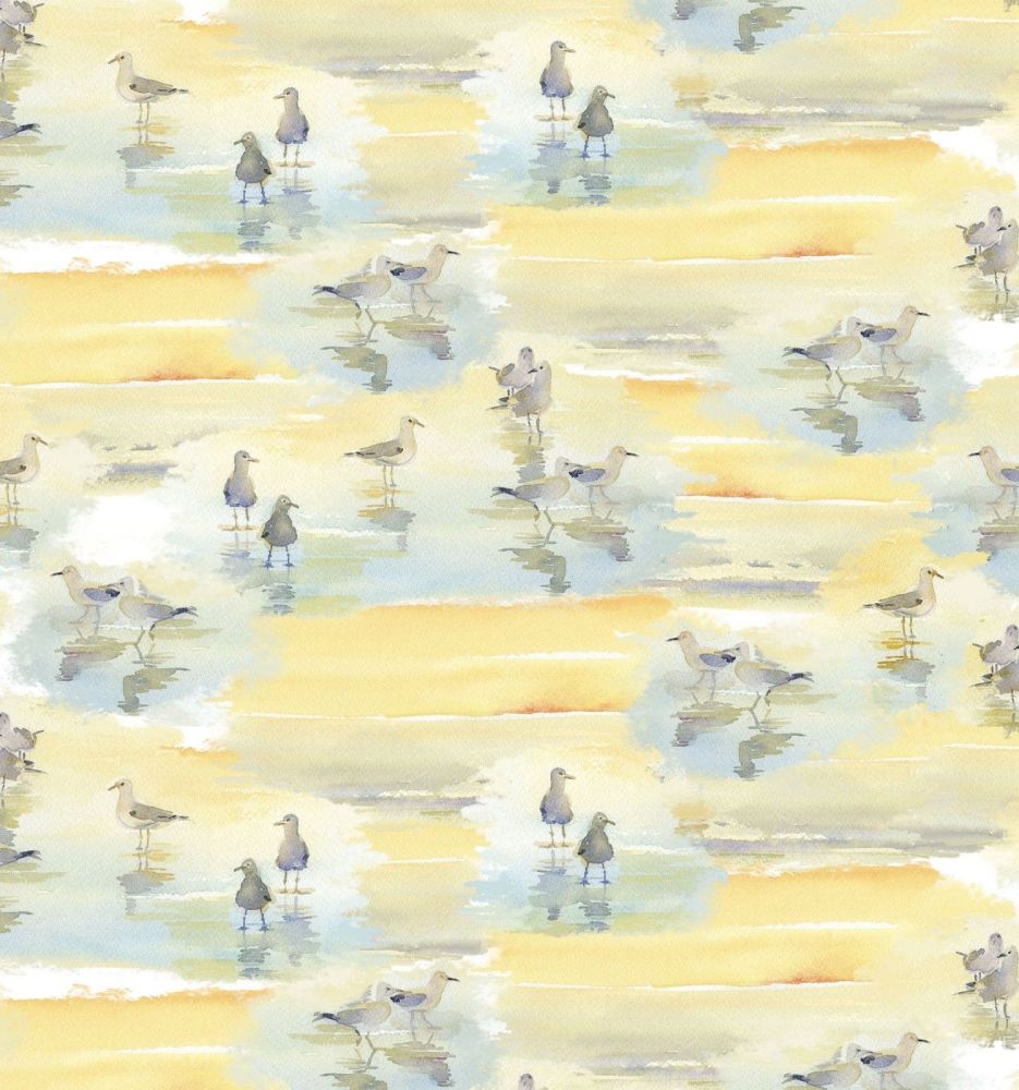 3 wishes at the shore digital fabric wading birds 16053 PRICED PER 0.5 (HALF) METER