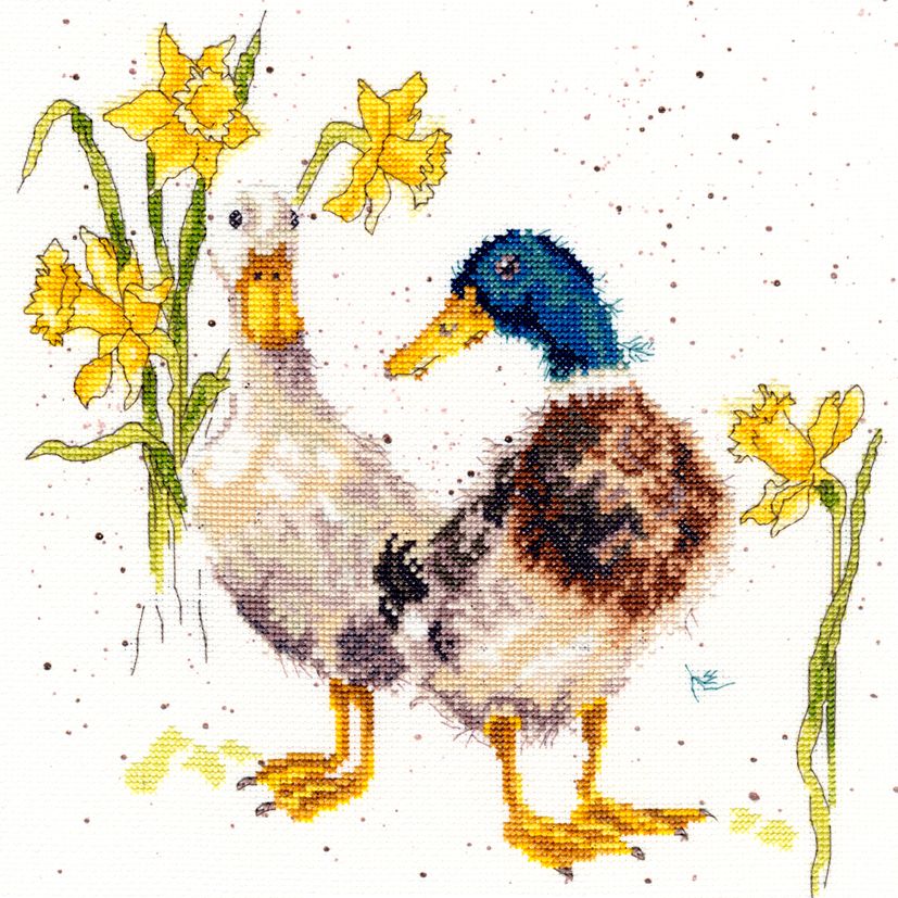 Bothy threads XHD06 embroidery counted cross stitch range - Wrensdale Designs - Ducks and Daffs