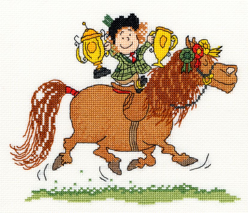 Bothy threads XT01 embroidery counted cross stitch range - Thelwell - Trophies