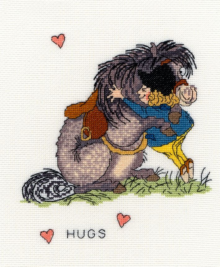 Bothy threads XT04 embroidery counted cross stitch range - Thelwell - Hugs
