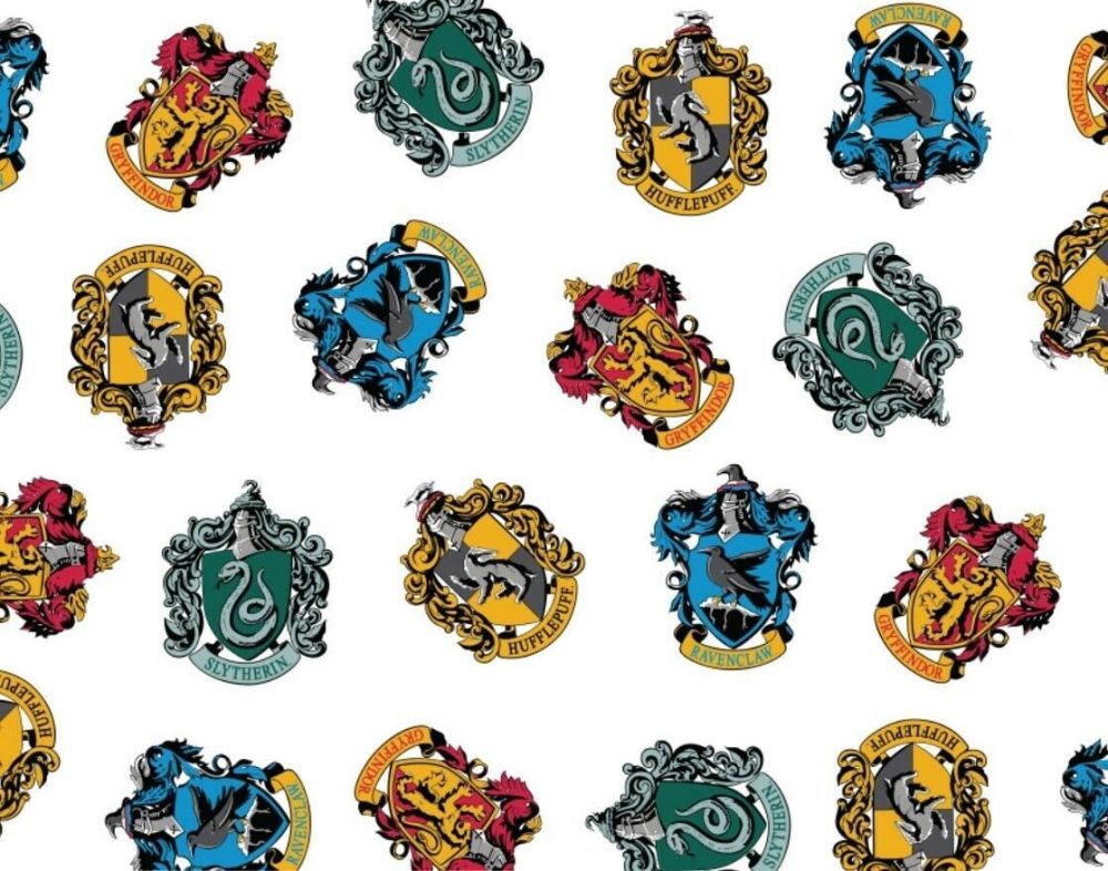 harry potter hogwarts crest houses fabric 100% cotton PRICED PER 0.5 (HALF) METER