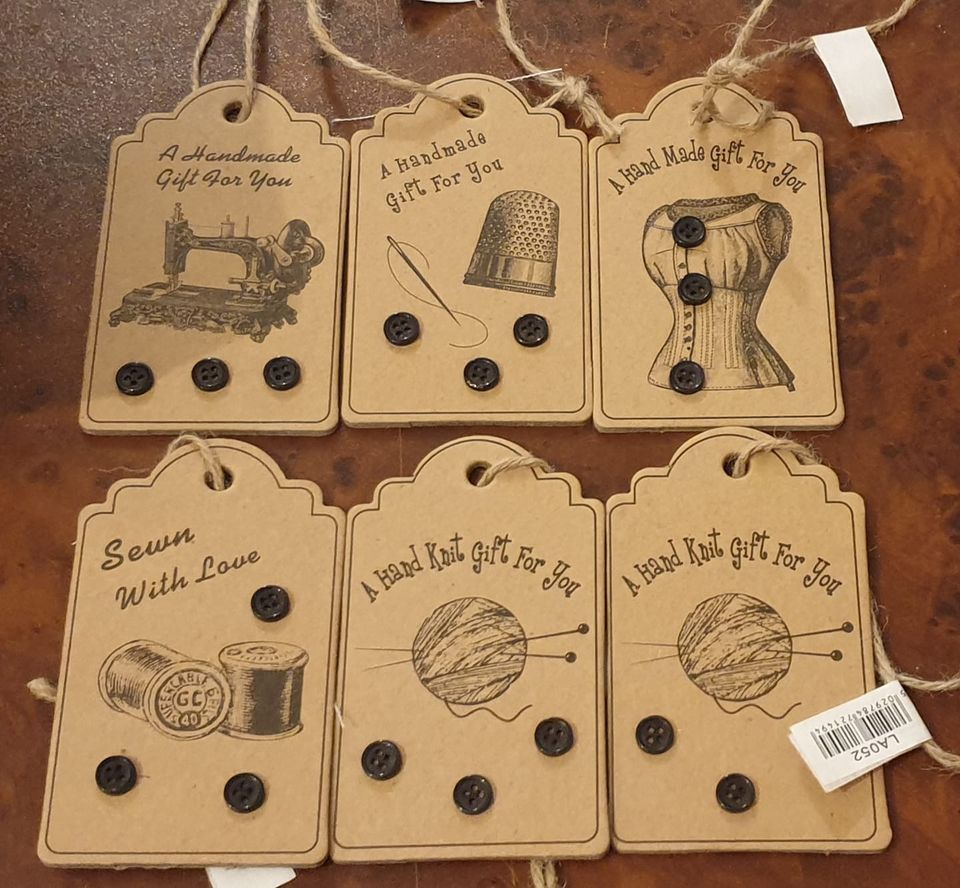 set of 6 gift tags for handmade gifts