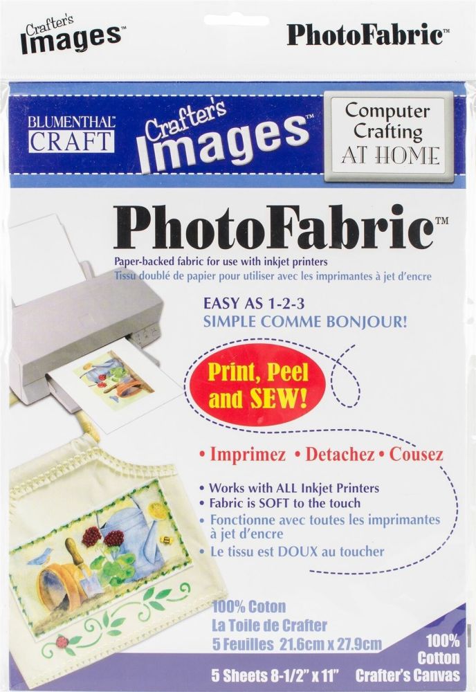 Crafter's Images Sew-In Photo fabric 8.5"X11" 5/Pkg-100% Cotton Canvas -10601016