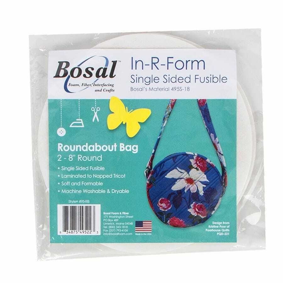 BOSAL IN-R-FORM SINGLE SIDED FUSIBLE ROUNDABOUT BAG WADDING 2 x 8” ROUND PIECES
