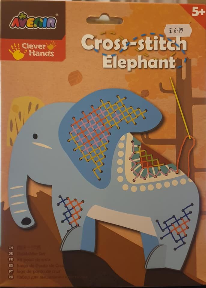 Avenir   childrens Cross Stitch  elephant – Coloured