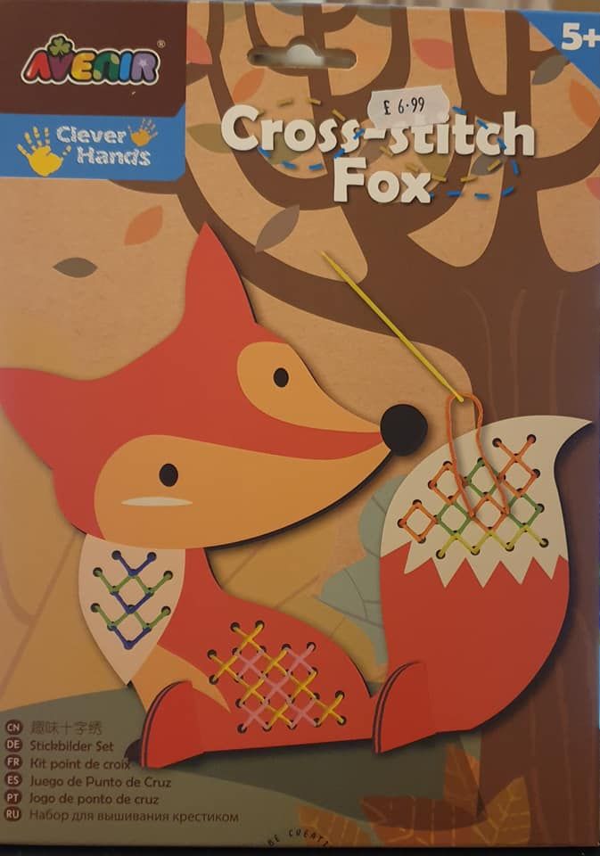 Avenir   childrens Cross Stitch fox – Coloured 