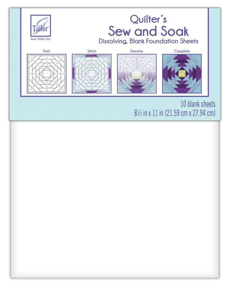 June Tailor quilters sew and soak dissolving foundation sheets
