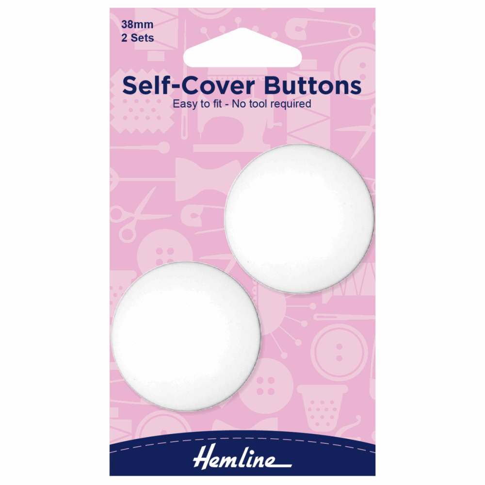 Self-cover buttons by Hemline 38mm 2 x sets