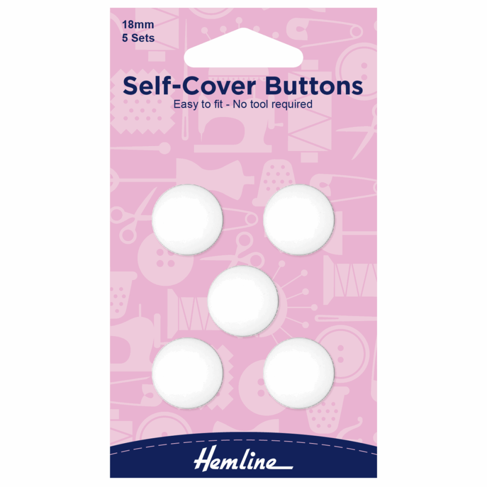 Hemline Self-cover buttons 18mm 5 x sets