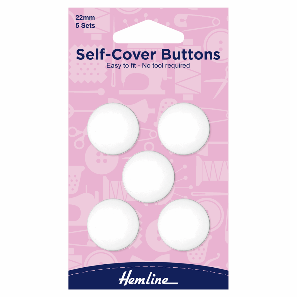 Self-cover buttons by Hemline 22mm 5 x sets