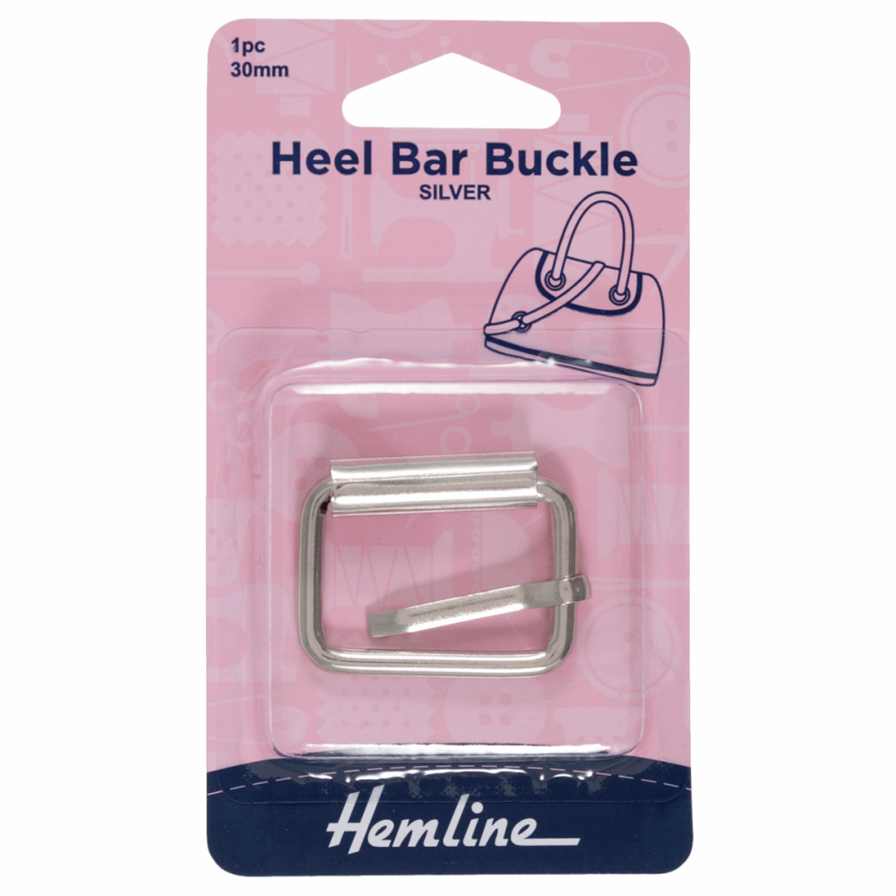 Heel bar buckle 30mm  silver by hemline