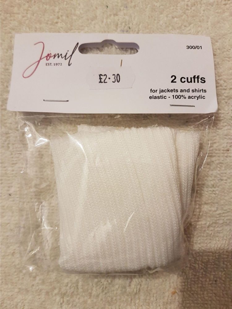 Jomil knitted 2 cuffs elastic white