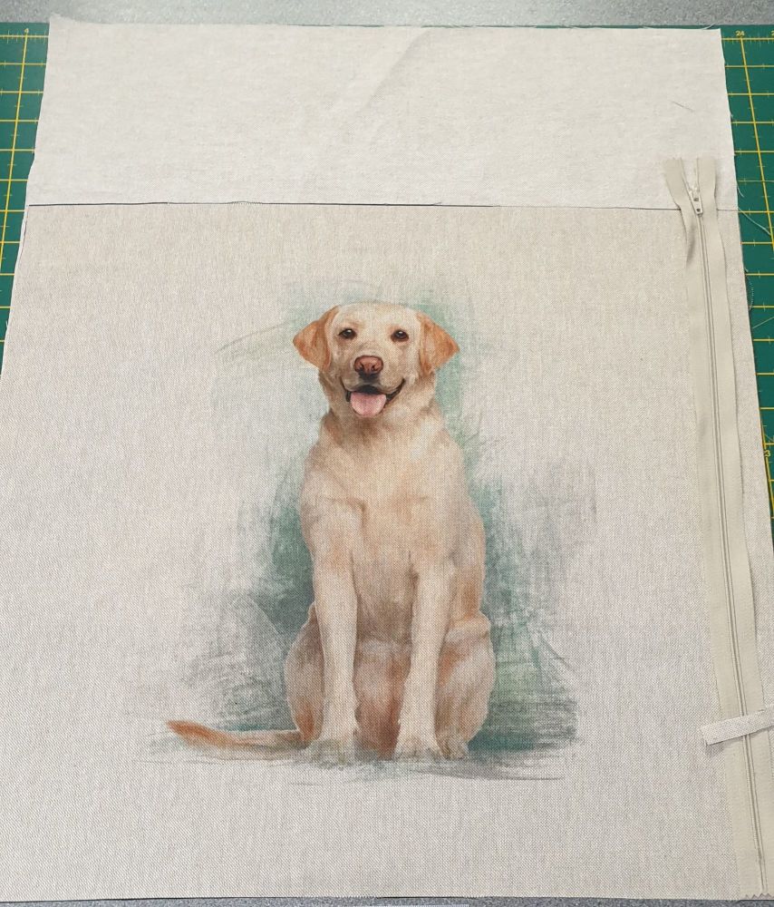 pop art prints linen look digital cushion cover panel kit Golden Labrador